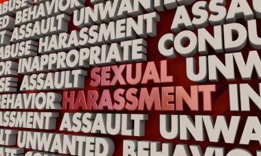 Sexual Harassment Bad Conduct Abuse Assault Words 3d Illustration clipart