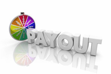 Payout Spinning Game Show Wheel Jackpot Word 3d Illustration clipart