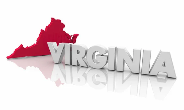 Kaart Van Virginia Rood Staat Word Illustratie — Stockfoto