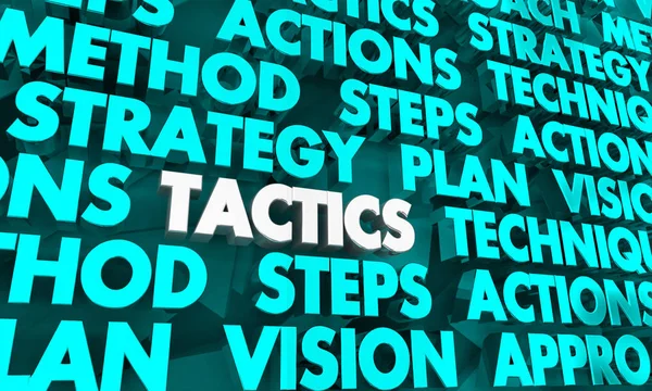 Tática Estratégia Plano Visão Palavras Ilustração — Fotografia de Stock