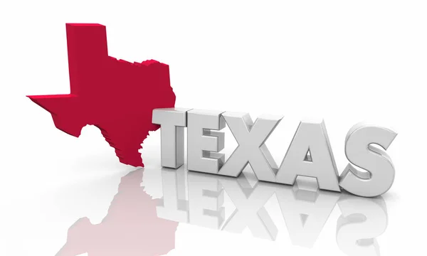 Texas Red State Map Ilustración Word —  Fotos de Stock