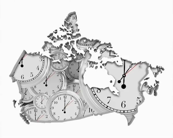 Canada Kloktijd Passeren Voorwaartse Toekomst Illustratie — Stockfoto