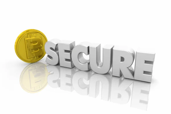 Bitcoin Cryptocurrency Digitale Geld Word Illustratie — Stockfoto