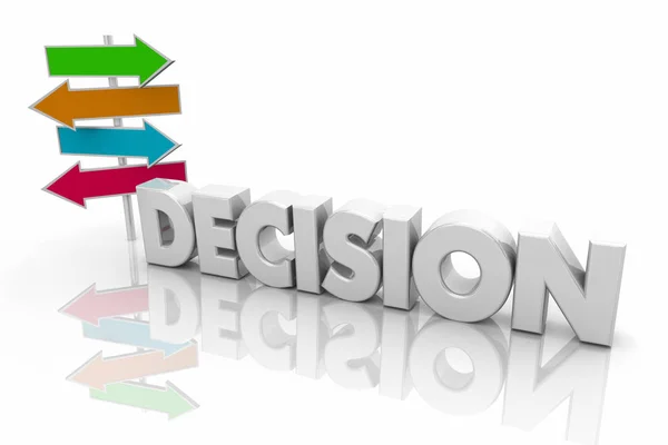 Decision Choices Many Several Arrow Signs Word Illustration — Stock Photo, Image