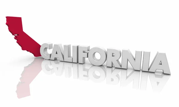 California Red State Map Ilustración Word —  Fotos de Stock