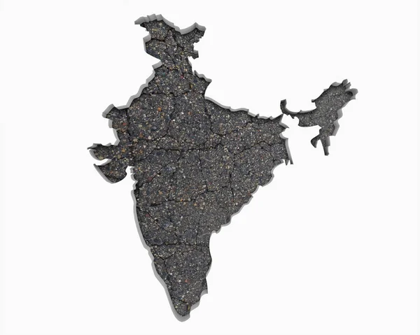インド アジア インド道路地図舗装建設インフラ イラストレーション — ストック写真