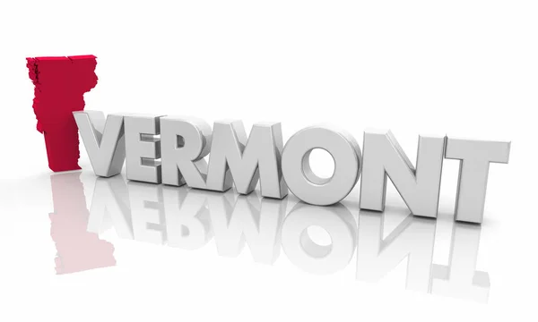 Vermont Red State Map Word Illustration — Stock Photo, Image