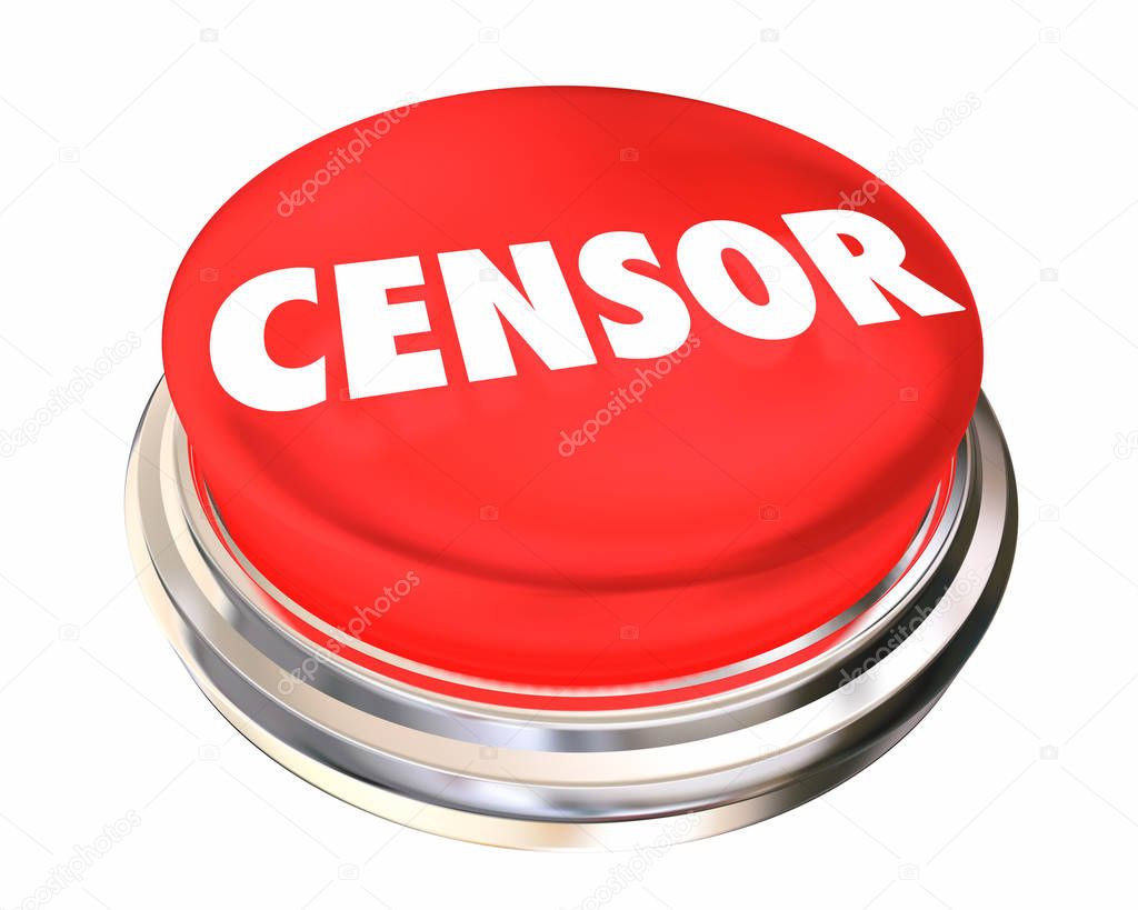 Censor Button Stop Freedom of Speech 3d Render Illustration
