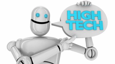 Yüksek teknoloji Robot dijital teknoloji 3d Render resimde kelimeler