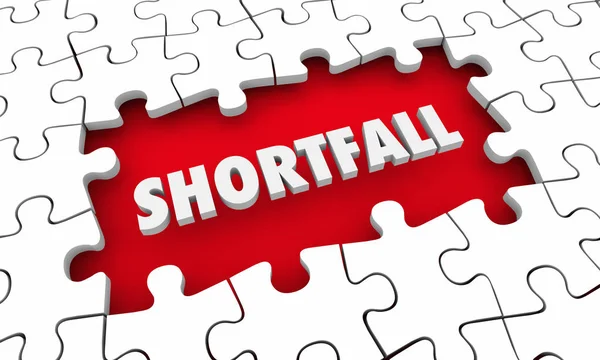 Shortfall Puzzle Agujero Brecha Renderizar Ilustración — Foto de Stock