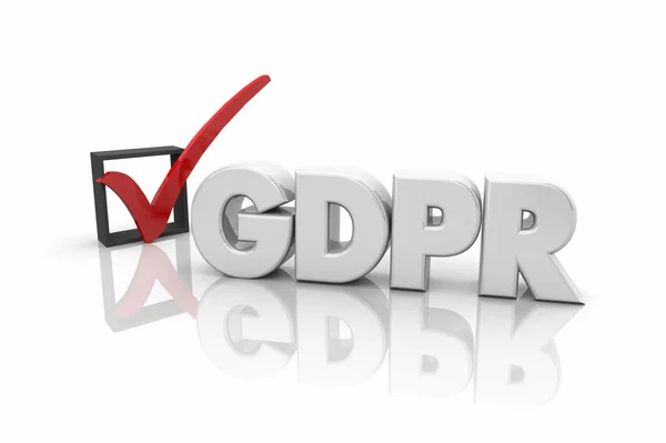 Gdpr Általános Adatok Védelme Rendelet Pipa Doboz Render Illusztráció — Stock Fotó