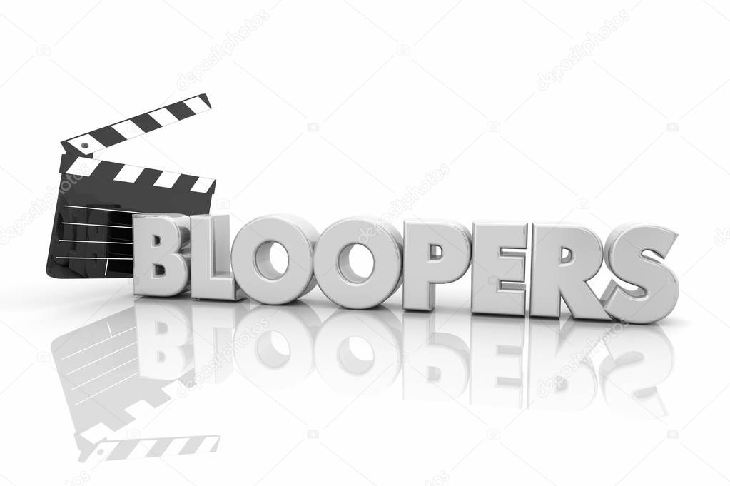 Bloopers Movie Film Clapper Board Mistakes 3d Render Illustration