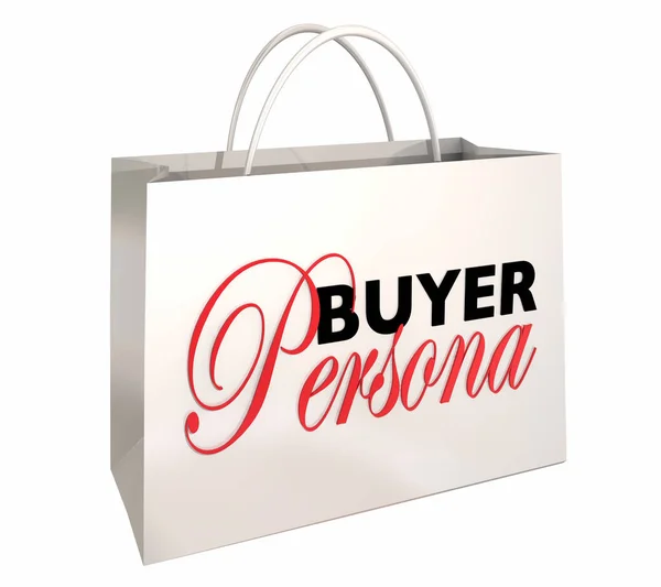 Comprador Persona Shopping Bag Palavras Render Ilustração — Fotografia de Stock