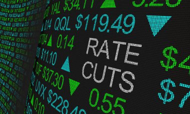 Rate Cuts Interest Borrow Money Impact Stock Market 3d Illustration clipart