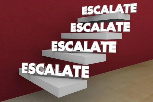 Escalate Higher Level Rise Important Issue Raise Steps 3d Illustration — Stock Photo, Image