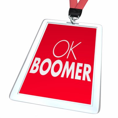 Tamam Boomer Saygısız Nesil Çalışanı Rozet Ayrımcılığı 3D İllüstrasyon