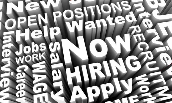 В настоящее время найм новых рабочих мест рекрутинга Карьера помощь хотел 3d иллюстрации
