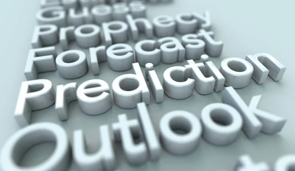 Prediction Outlook Forecast Guess 3d Words Illustration — Stock Photo, Image