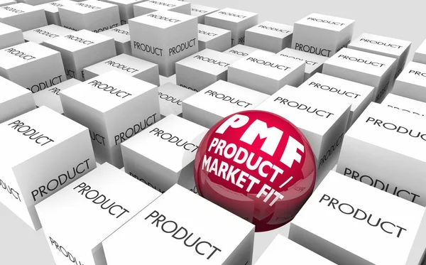 PMF Product Market Fit Répondre aux demandes des clients Illustration 3D d'entreprise unique — Photo