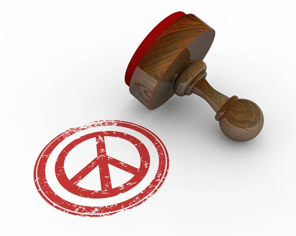 Peace Symbol Sign Stamp Approval Truce 3d Illustration — Stock Photo, Image