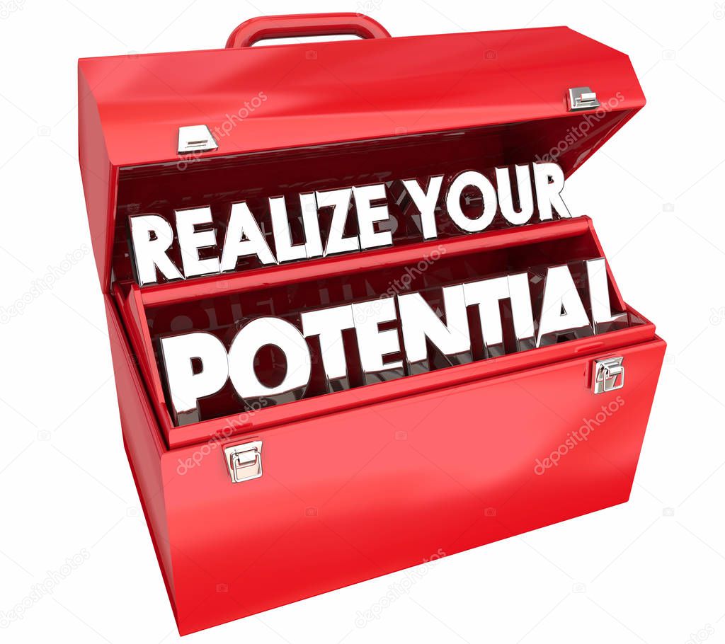 Realize Your Potential Toolbox Skill Talent Training 3d Illustration