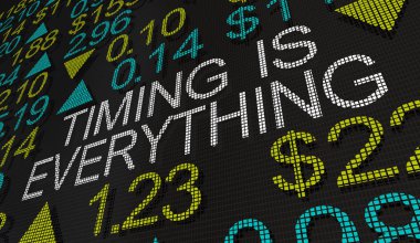 Zamanlama: Borsa Ticker Yatırım Zamanı 3d İllüstrasyon