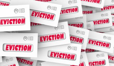 Eviction Notice Letter Envelope Final Warning Get Out 3d Animation clipart