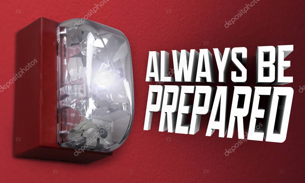 Always Be Prepared Fire Alarm Emergency Drill Practice Exercise 3d Illustration