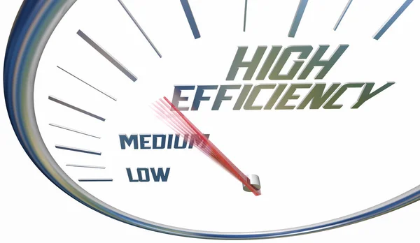 High Efficiency Increase Efficient Level Rating Speedometer 3d Illustration