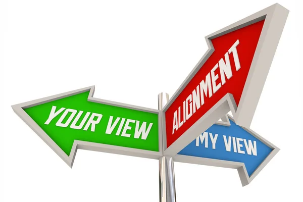 Alignement Votre avis My View Panneaux de direction Animation 3d — Photo