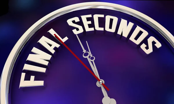 Definitieve Seconden Time Clock Deadline Countdown Woorden 3d Illustratie — Stockfoto