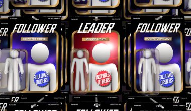 Lider, Follower Top Yönetici Koçuna Karşı 3d Görüntü