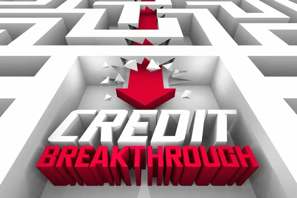 Credit Breakthrough Score Rating Report Laberinto Número mejorado Ilustración 3d —  Fotos de Stock