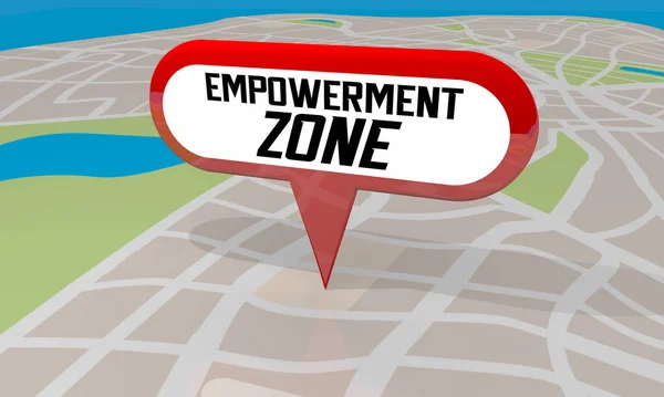 Empowerment Zone Map Pin Economic Recovery Area Business Growth 3d Animation