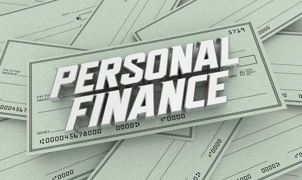 Personal Finance Checks Budgeting Paying Bills Money Illustration — Stock Photo, Image