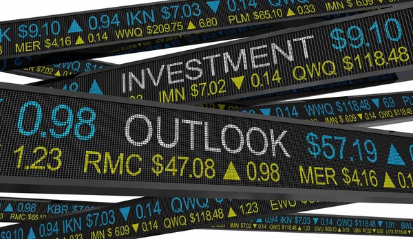 Anlageausblick Aktienmarktprognose Zukünftige Tickers Illustration — Stockfoto