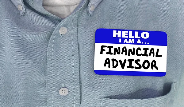 Hello Financial Advisor Name Tag Words Illustration — Stock Photo, Image