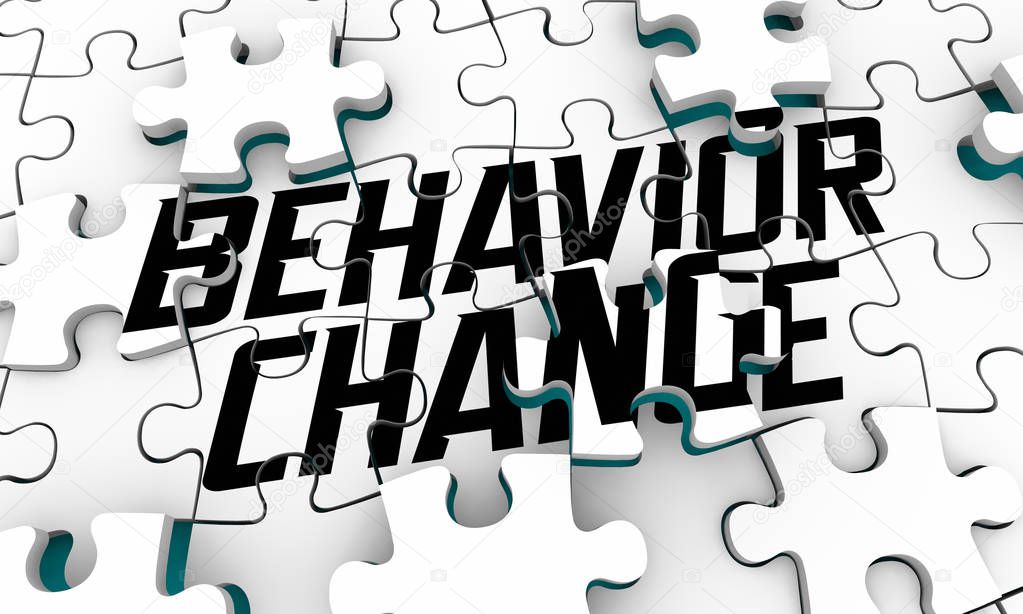 Behavior Change Influence New Outcome Puzzle 3d Illustration