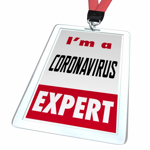 Coronavirus Expert Badge Ajuda Covid Surto Pandemia Ilustração — Fotografia de Stock