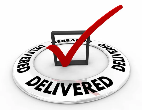 Delivered Shipment Delivery Confirmed Check Box Mark Illustration — Stock Photo, Image