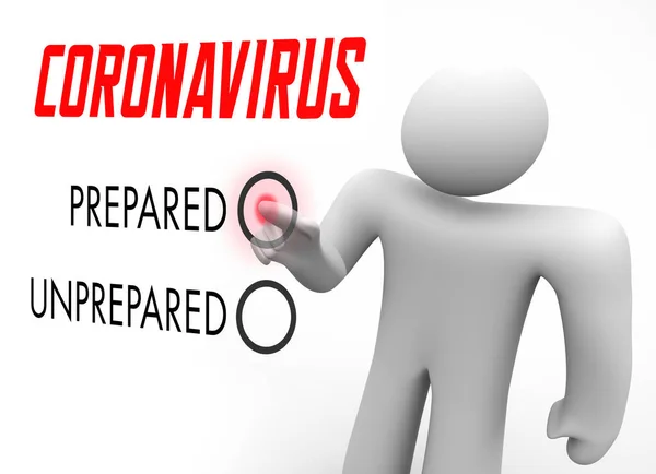 Coronavirus Êtes Vous Préparé Non Préparé Test Covid Illustration — Photo