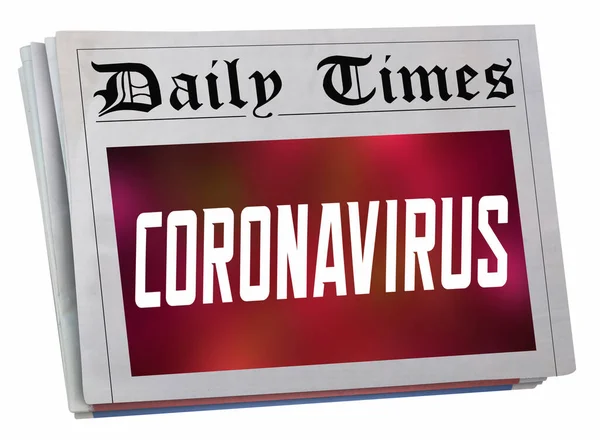 Коронавірус Газети Передня Сторінка Оповіщення Covid Спалах Пандемія Ілюстрація — стокове фото