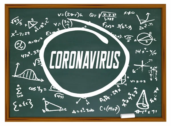 Coronavirus Reserch Chalkboard Learn Cure Covid Outbreak Panendemic Illustration — 图库照片