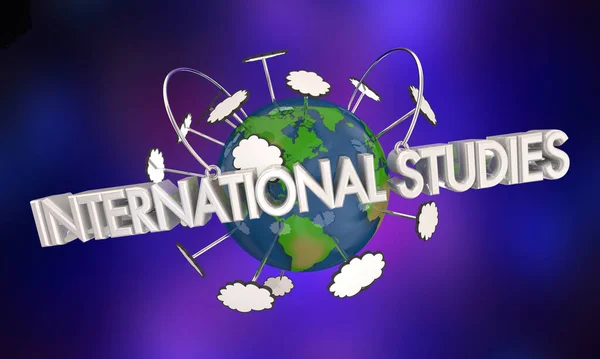 Internationale Studies Onderwijs Studeren Buitenland Programma Reizen Wereld Illustratie — Stockfoto