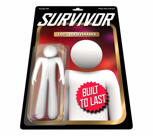 Survivor Persistance Resilience Action Figure Person Built Last Illustration — Stock Photo, Image