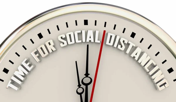 Time Social Distancing Clock Stay Healthy Away Others Illustration — Stock Photo, Image