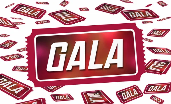 Gala Event Party Feier Spaß Sammeln Tickets Falling Illustration — Stockfoto