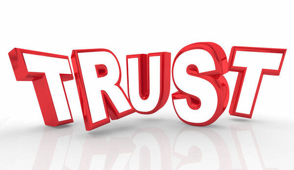 Trust Confidence Integrity Reputation Red Letters Word 3d Illustration