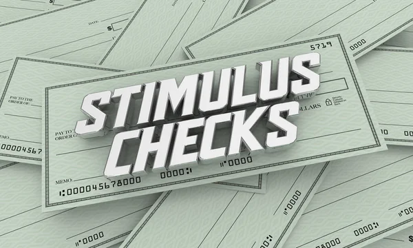 Stimolus Controlli Pagamenti Aiuto Assistenza Soldi Crisi Illustrazione — Foto Stock