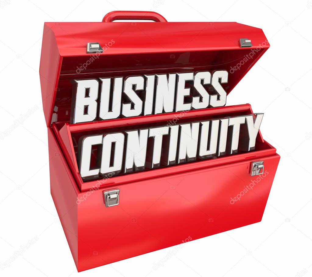 Business Continuity Crisis Response Plan Recovery Toolbox Resources 3d Illustration